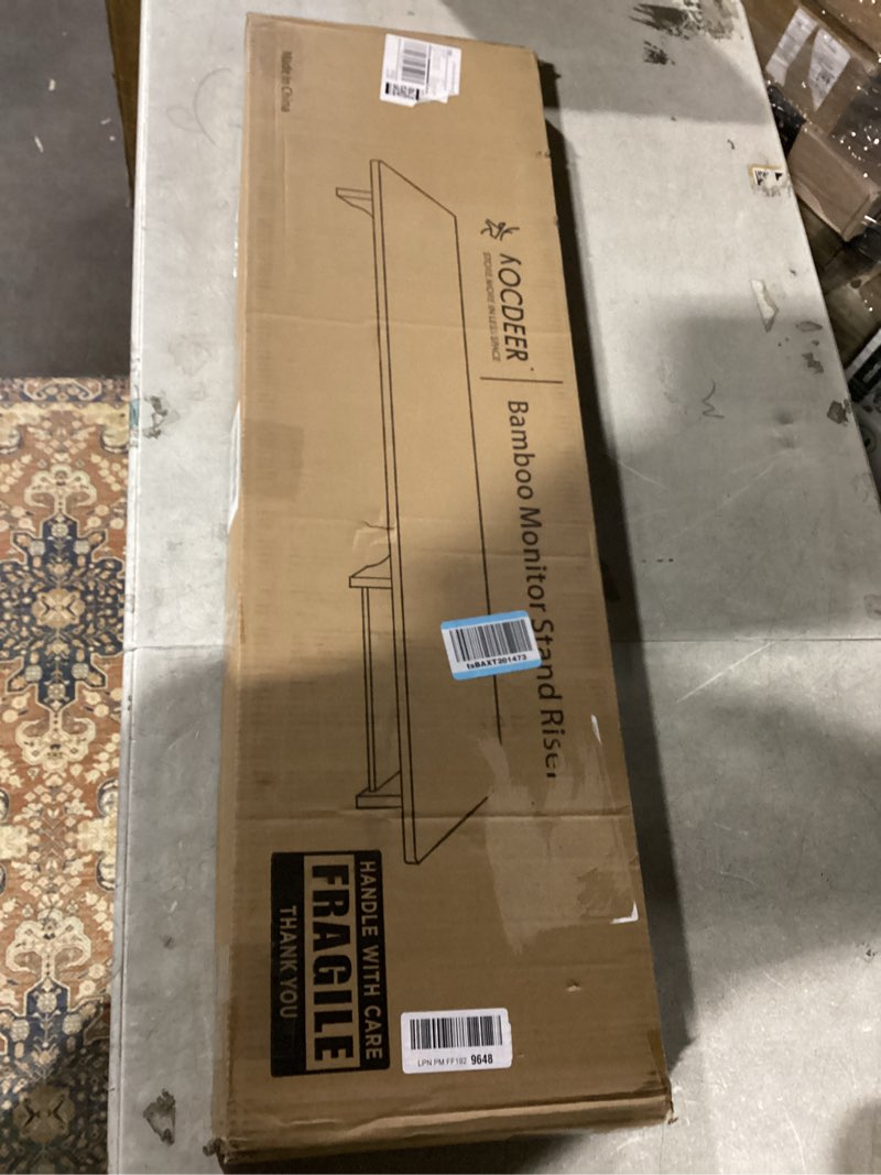 Condition photo showing Good Condition for Bamboo Dual Monitor Stand Riser Black, 2-Tier Desk Monitor Riser for 2 Monitors, Supports for PC Computer Monitor, Printer, Heavy TV Riser up to 300 lbs