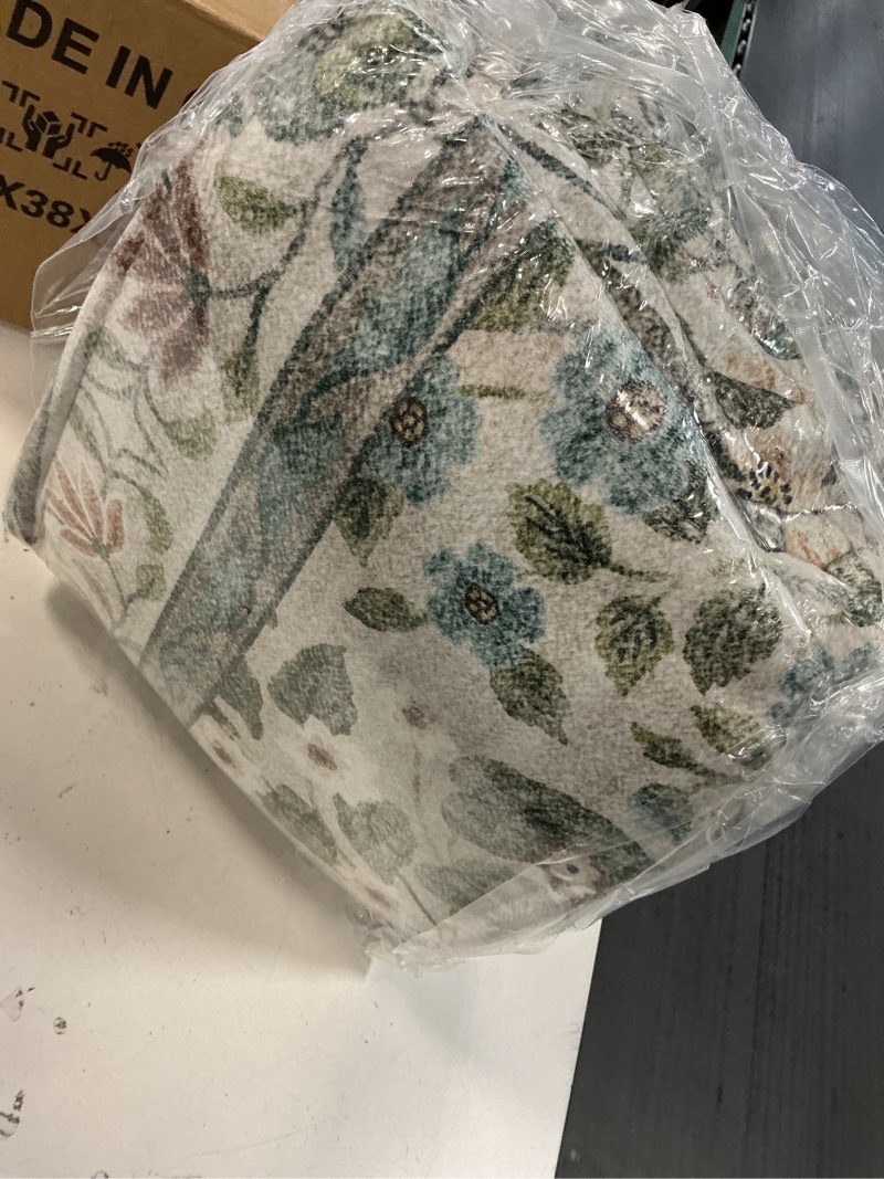 Condition photo showing New/Like New for 48x38Area Rugs for Living Room: Washable Bedroom Rug Stain Resistant Non Slip Low Pile Lightweight Soft Carpets for Dining Room Kitchen Nursery Kids Room Farmhouse Living Room Indoor 48' x 38'x25 cm (Rectangular) Animal and Floral-light Green ( similar