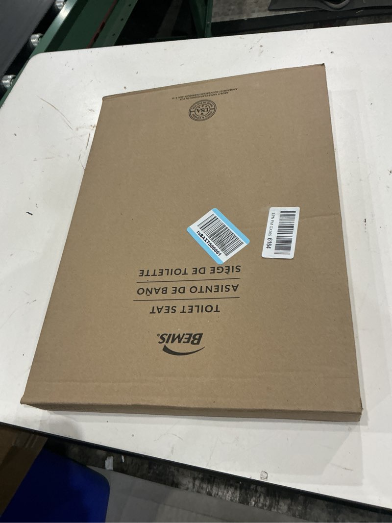 Condition photo showing New/Like New for bemis 1955ct commercial open front plastic toilet seat, heavy duty industrial seat without lid, secure installation for long lasting use, made in usa, elongated, white elongated white