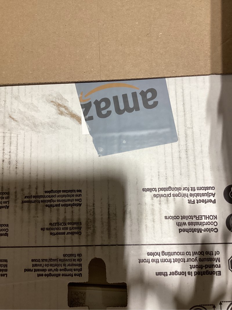 Condition photo showing New/Like New for KOHLER 4636-RL-47 Cachet ReadyLatch Elongated Toilet Seat Slow Close, Soft Close Toilet Seat Quiet Lid, Contoured Grip-Tight Bumpers Installation Hardware, Apartment Essentials. Almond Almond Elongated Ready Latch