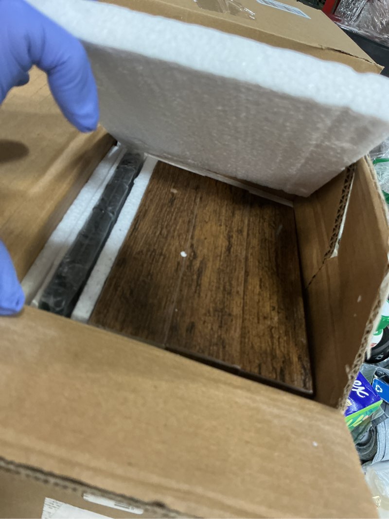 Condition photo showing Good Condition for QEEIG Bathroom Shelves Over Toilet - Wall Mounted Floating Shelves Toilet Paper Storage Small Farmhouse Decor Shelf 16 inch Set of 3, Rustic Brown (019-BN3) 3pcs A. Brown