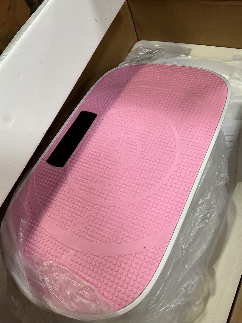 Condition photo showing Good Condition for MERACH Vibration Plate Exercise Machine, Vibration Plate 440 Lbs Capacity, Bluetooth and Silicone Pedal, Stimulate Deep Fat, Vibration Plate for Lymphatic Drainage, Vibrating for Weight Loss Pink