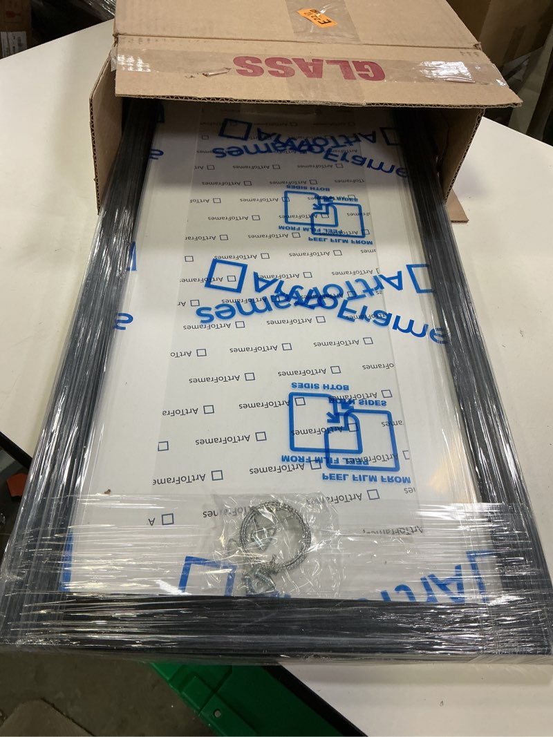 Condition photo showing New/Like New for 9x27 Picture Frame with 8x24 Mat, Display Photo 8x24 with Mat or 9 x 27 Without Mat, Wall Hanging Large 9 by 27 Poster Frame with Plexiglass, Black Black 9x27 inch