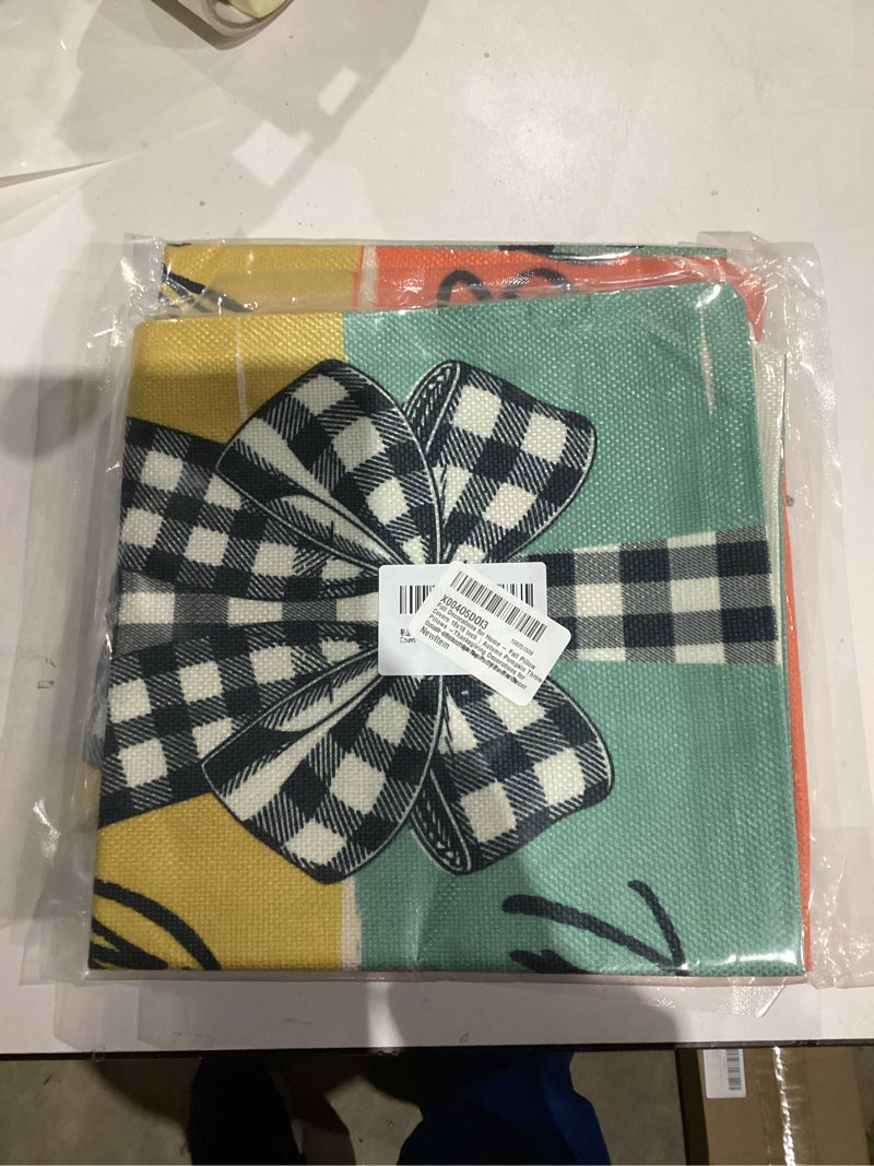 Condition photo showing New/Like New for OHOME Thanksgiving Decorations - Fall Pillow Covers 18x18 Inch | Thanksgiving Throw Pillows -Thanksgiving Decorations for Couch-Friendsgiving Party Favors Decor Indoor Outdoor for Room Office Parlor Fall Orange