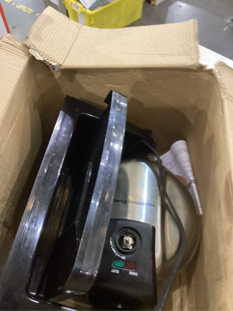 Condition photo showing As Is for Hamilton Beach Belgian Waffle Maker with Removable PFAS-Free Durathon Nonstick Coated Plates, Easy Flip, Ceramic Grids, Black (26031) Black Single Flip, Ceramic Grids
