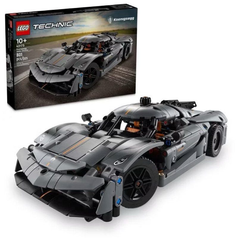 lego technic koenigsegg jesko absolut gray hypercar sport car building toy 42173