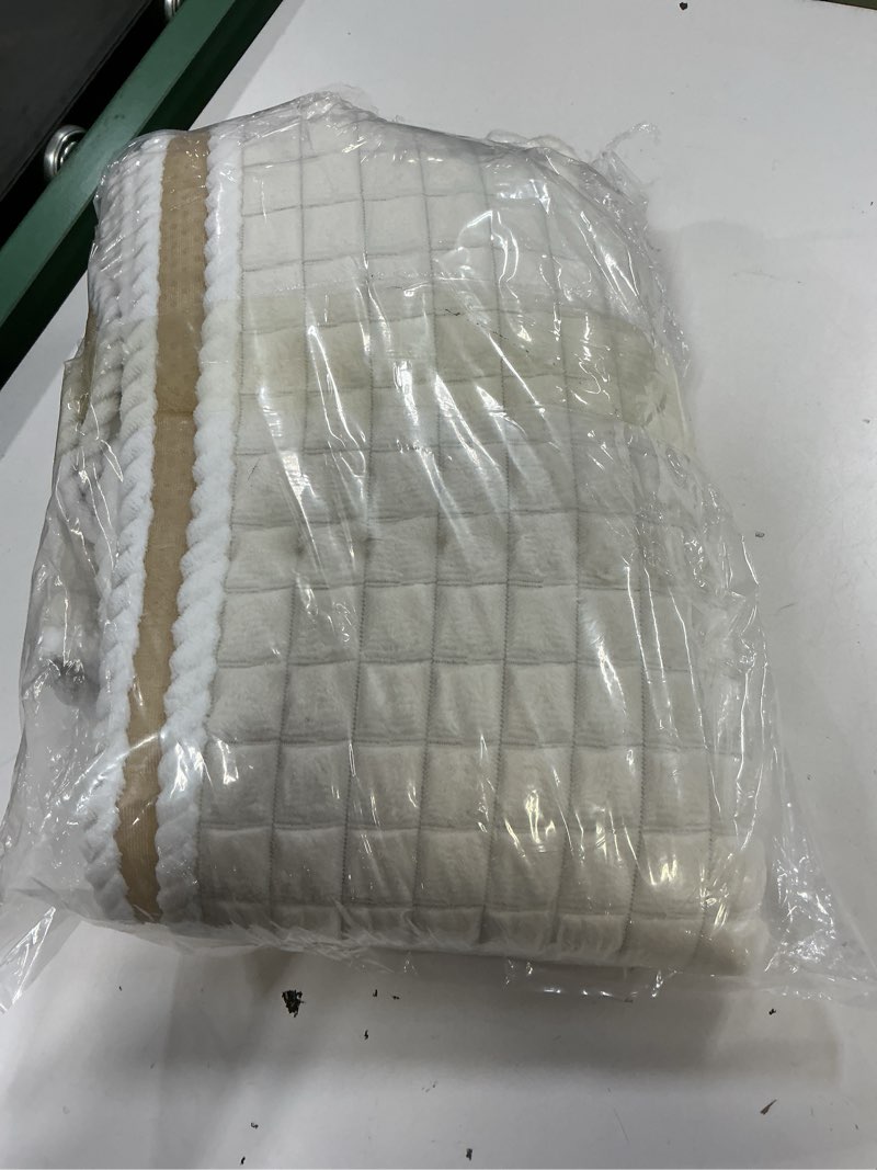 Condition photo showing Good Condition for velvet couch cover sectional, funny fuzzy pet couch covers for 3 cushions sofa, plush warm sofa covers for pets washable, non-slip couchs cover for pets & kids(1pc, beige white, 35.4"×82.6") beige white 1pc/36"x82"/4-seater