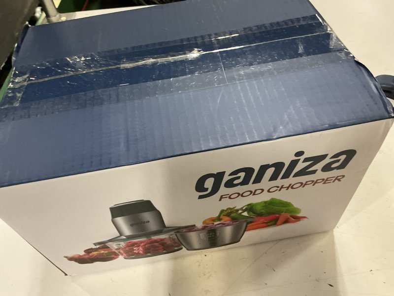 Condition photo showing New/Like New for ganiza food processors, electric food chopper with meat grinder & vegetable chopper - 2 bowls (8 cup+8 cup) with powerful 450w copper motor - includes 2 sets of bi-level blades for fruits/meat/nuts black