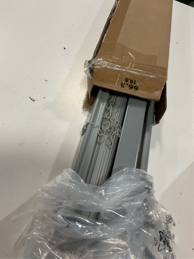Condition photo showing Good Condition for lazblinds no tools no drill 1" vinyl mini blinds, cordless blinds for windows, light filtering horizontal window blinds & shades, 26 1/2" w x 48" h, grey cordless-grey 26 1/2" w x 48" h