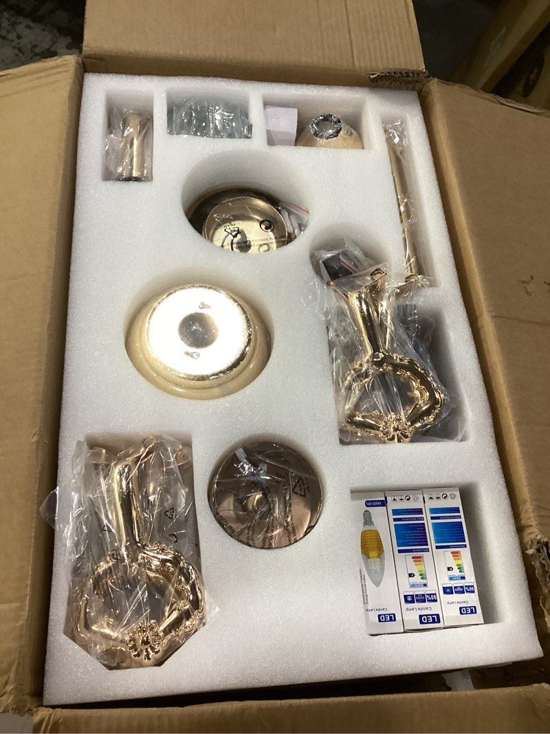Condition photo showing Good Condition for asyko crystal ceiling fan fandelier with lights - 62" modern outdoor fans with remote control?noiseless dc motor, retro/farmhouse lighting, dining room,living room (gold gold-62in