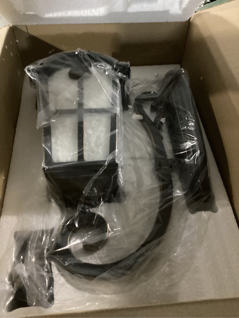 Condition photo showing New/Like New for lonedruid dusk to dawn sensor outdoor wall light fixtures black roman 17.71" h exterior wall lantern waterproof sconce porch lights wall mount for house garage doorway, etl listed black & gold trim