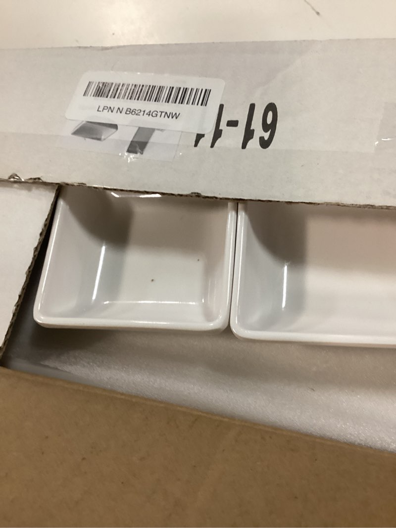 Condition photo showing Good Condition for 4 plates rectangular dinner plate 11" x 5.5" super white, elegant dinnerware, 100% melamine, non breakable, durable