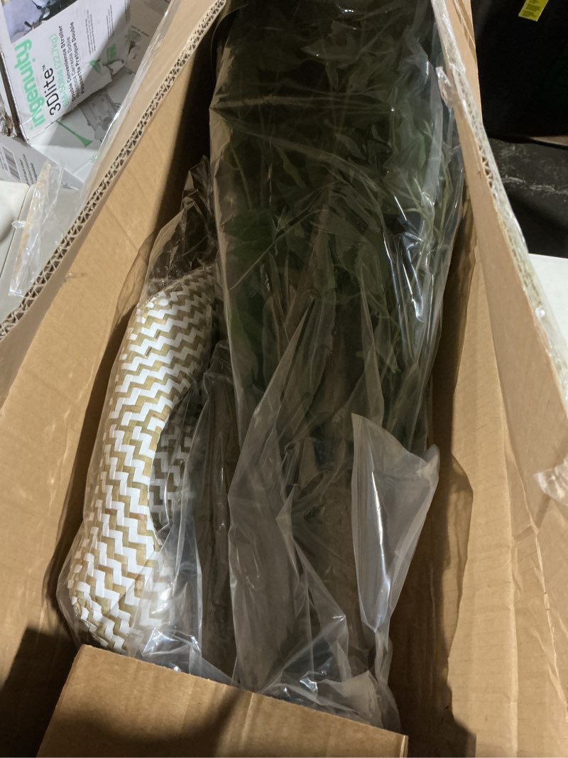 Condition photo showing Good Condition for 8ft Artificial Ficus Tree, 96” Realistic Ficus Leaves Large Fake Plant with Basket, Indoor Outdoor Potted Faux Tree for Home Garden Office House Livingroom Décor Ficus 8ft