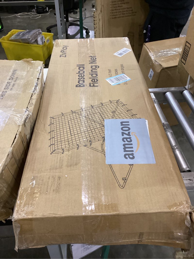 Condition photo showing As Is for Baseball Rebounder Net 4x4.5 Ft Pitchback Trainer Bounce Back Fielding Net for Baseball and Softball Rebound Solo Practice with 3 Ball Return Angles