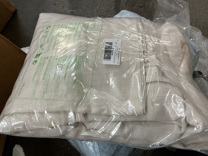 Condition photo showing Good Condition for nicetown thick flax linen curtains for living room, rod pocket & back tab semi sheer drapes privacy added with light filtering for bedroom/living room, natural, w68 x l90, 2 panels