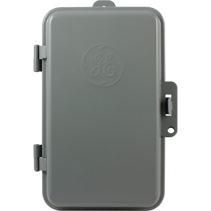 GE   Indoor/Outdoor   24-Hour   Heavy   Duty   Mechanical   Time   Switch,   240   VAC,   Gray