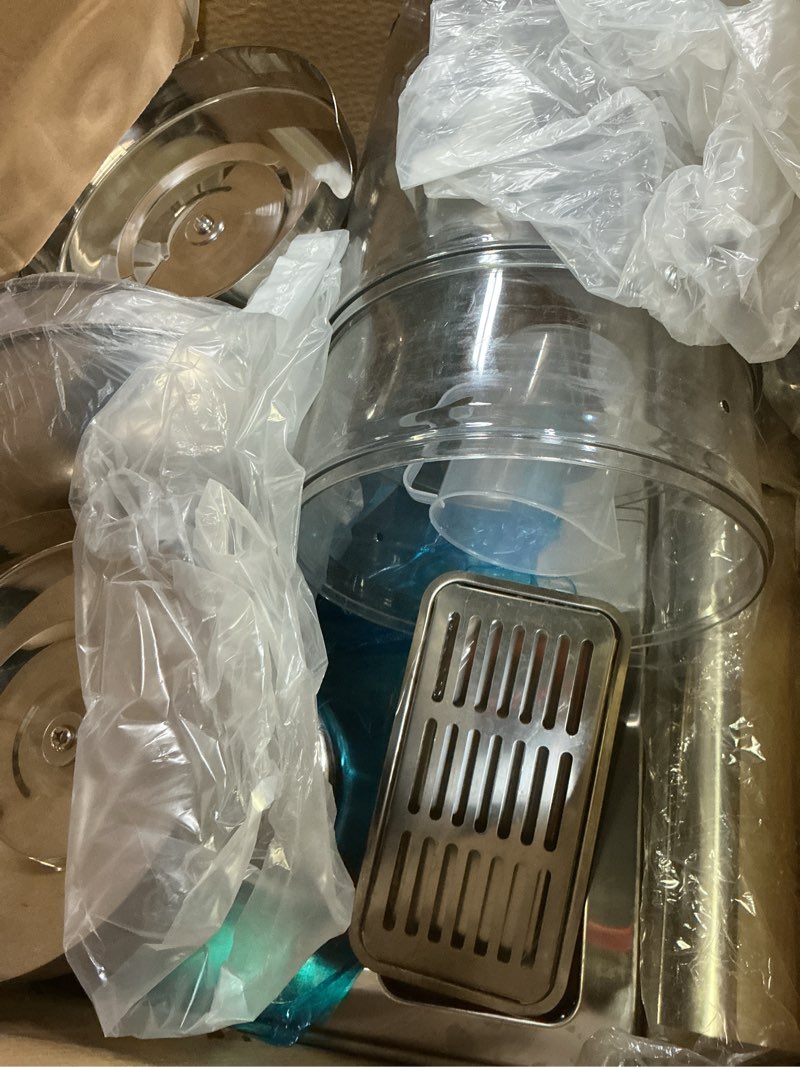 Condition photo showing Good Condition for Beverage Dispenser with Stand, 4.4 Gallon/16L Stainless Steel Leakproof Lemonade Jar Jug, Spigot, Tap, Drink Dispensers with Centre Ice Core and Drip Trays for Home Parties Restaurant ['4.4 Gallon']