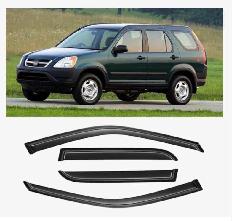 Rain Guards for 2002-2006 Honda CR-V CRV, Out-Channel Window Visor Shields Vent Deflector Shade Wind