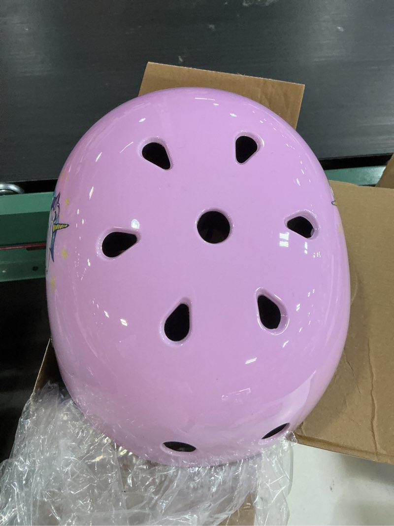 Condition photo showing Good Condition for kids helmet with knee pads elbow pads and wrist guards,child protective gear for boys girls age 3-5-8 years fit roller skates, skateboarding, scooter bicycle skate scooter skateboard purple