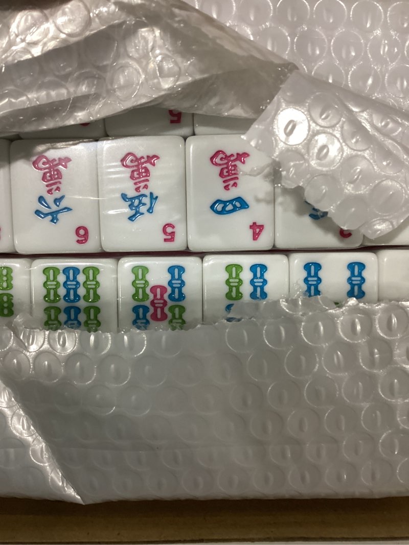 Condition photo showing New/Like New for GUSTARIA 1.2”American Mahjong Tile Set, 166 Mahjong Game Set with Pink Color (Tiles Only, No Racks and Other Accessories)