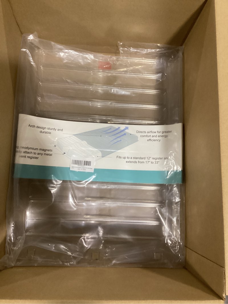 Condition photo showing Good Condition for magnetic air vent extender for under furniture floor vent deflector for home register up to 12" wide extend from 17"-33" (1.5inch height)