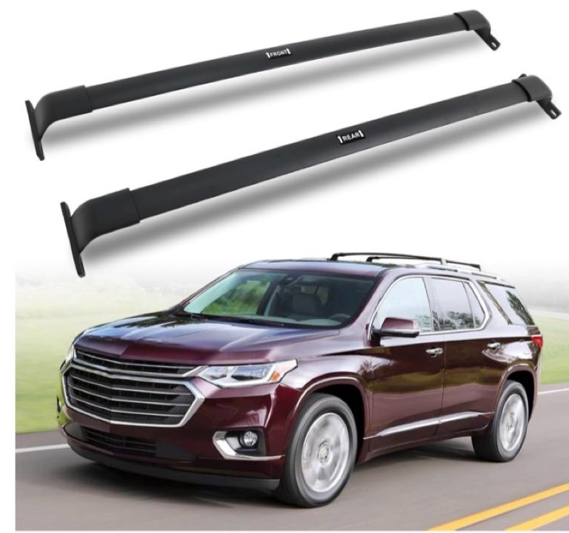 snailfly 260lb roof rack cross bars fit for 2018-2021 chevy chevrolet traverse with side rails, easy
