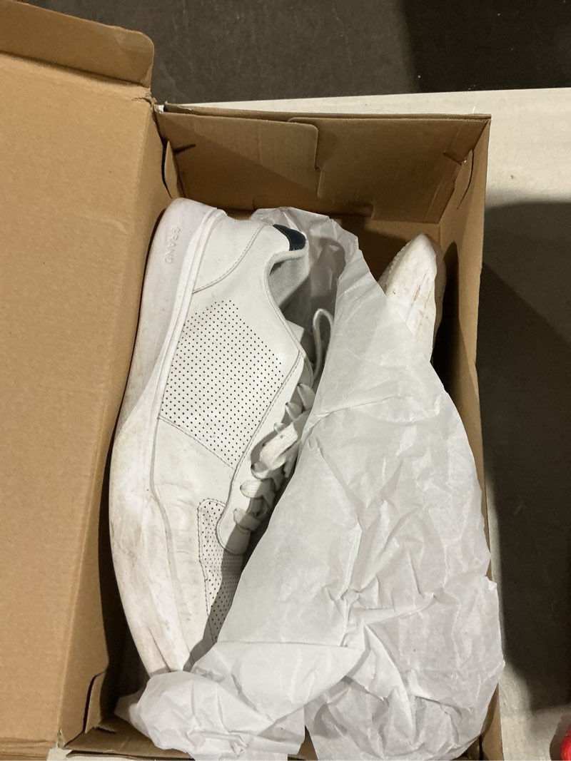 Condition photo showing As Is for cole haan men's grand crosscourt modern perforated sneakers 10.5 optic white/peacoat