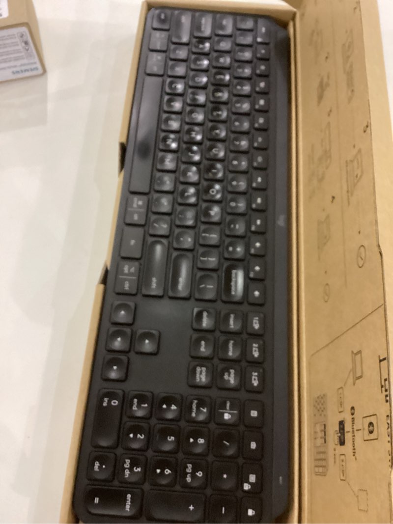 Condition photo showing As Is for Logitech MX Keys S Wireless Keyboard, Low Profile, Fluid Precise Quiet Typing, Programmable Keys, Backlighting, Bluetooth, USB C Rechargeable, for Windows PC, Linux, Chrome, Mac - Graphite MX Keys S Graphite
