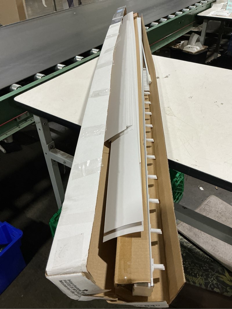 Condition photo showing Good Condition for project source light filtering vertical 3.5-in slat width 78-in x 84-in cordless white vinyl light filtering vertical blinds