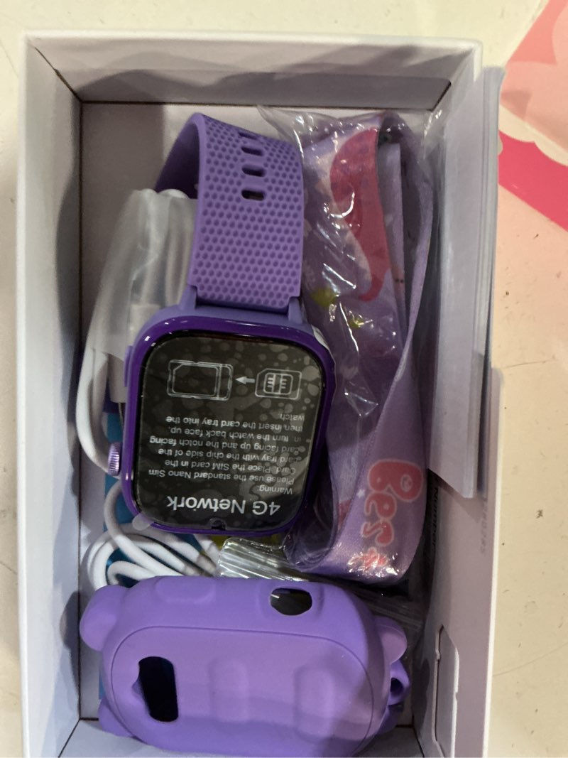 Condition photo showing Good Condition for okyuk kids smart watch gift for girls age 5-12, 4g kids watch 47 games, hd touch screen two-way calling feature, school settings, sos, birthday gift for boys and girls ages 7 8 9 10 (purple)