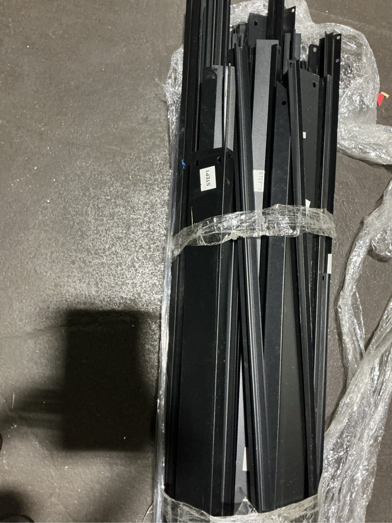 Condition photo showing As Is for similar  metal bed frame - heavy duty for easy assembly, black for bedroom