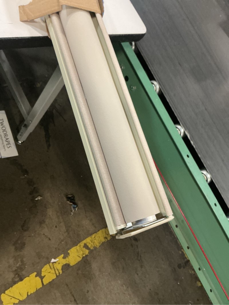 Condition photo showing As Is for oatmeal 100% blackout roller shades for window room darkening thermal insulated uv protection cordless free-stop window blinds for bedroom home office door protect privacy 43" w x 72" h oatmeal 43"w x 72"h