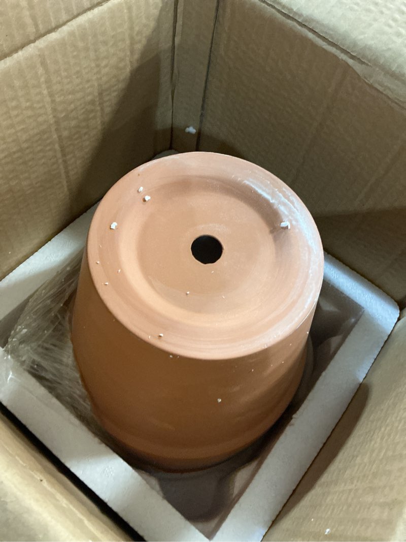 Condition photo showing Good Condition for vensovo 8 inch clay pot for plant with saucer - 2 pack large terra cotta plant pot with drainage hole, clay planters pot, terracotta pot for indoor outdoor plant brown