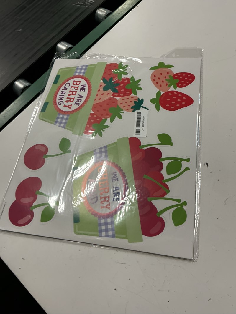 Condition photo showing Good Condition for carson dellosa freshly picked friends 41pc bundle bulletin board set, colorful cardstock banner, fruit name labels, farmers market theme decorations for homeschool and classroom decor