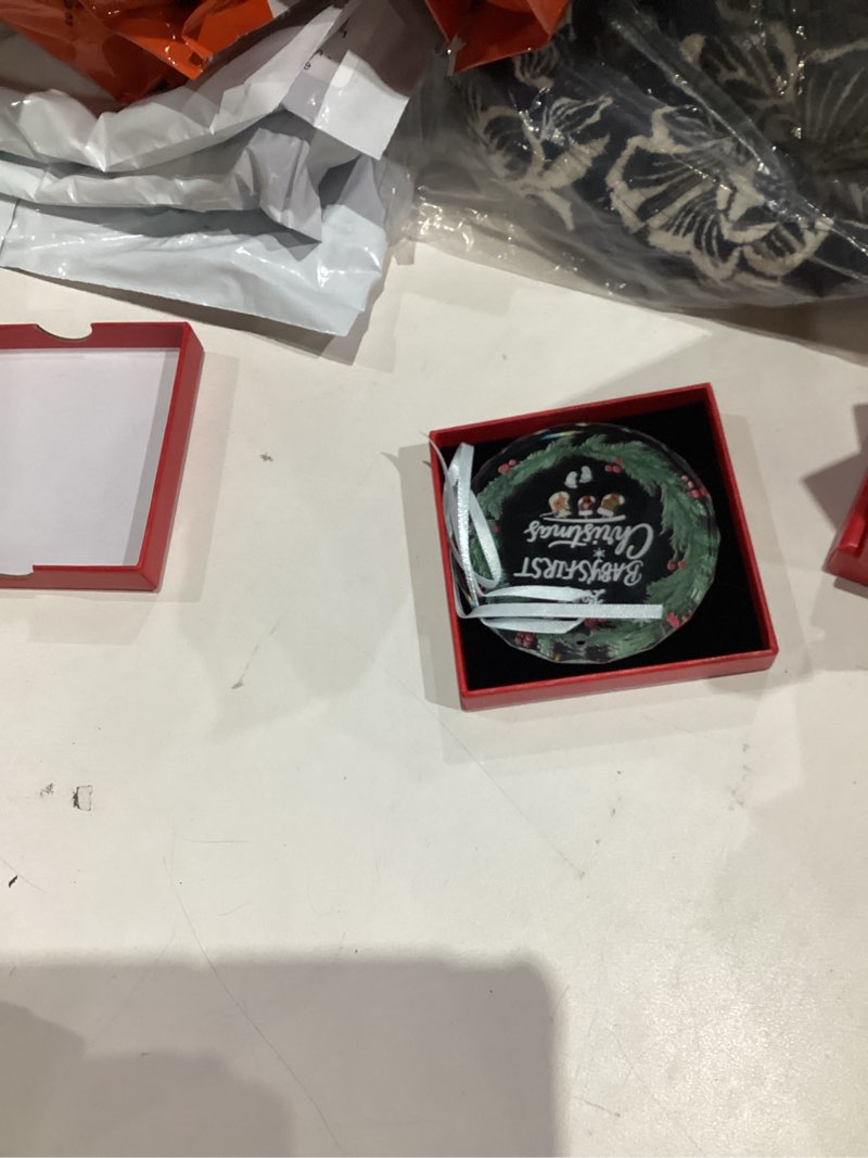 Condition photo showing Good Condition for DIBALA Baby's First Christmas Ornament 2025 Boy - Shatterproof Glass Christmas Tree Decorations for Baby Girl & Boy-New Parents