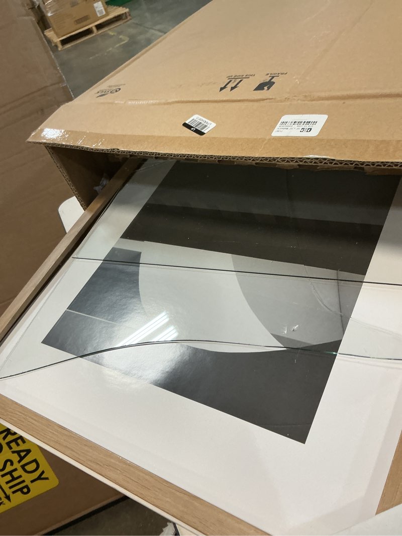 Condition photo showing As Is for 16" x 20" matted to 11" x 14" thin gallery frame natural - threshold™: modern style, beveled acid-free mat, mdf material