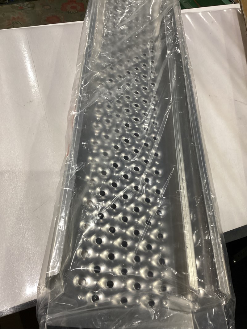 Condition photo showing New/Like New for VNN Aluminum Shed Ramp 2PCS - 4' Long Loading Ramp for Riding Mower, Lightweight Sturdy Anti-Slip Ramps with Punch Plate Surface, 880 lbs Capacity for Lawn Mowers, ATV, Motorcycle- 8" Wide, Slivery Slivery 4FT (2PCS)