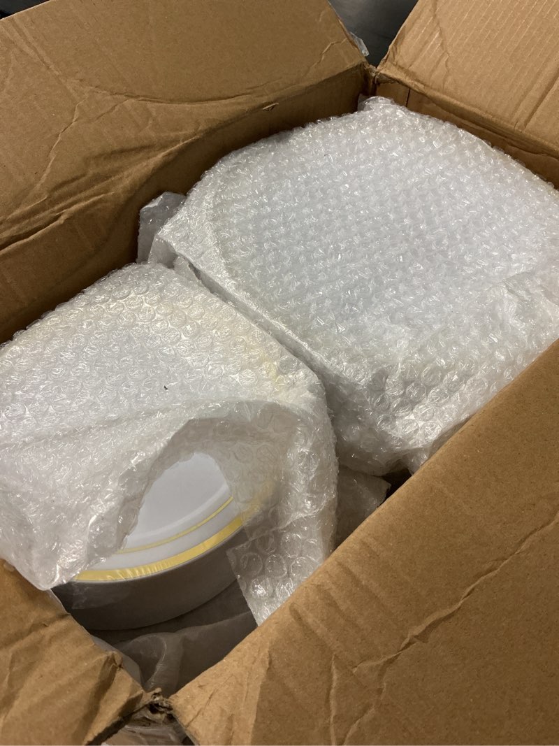 Condition photo showing Good Condition for goodluck 200pcs gold plastic plates, heavy duty disposable gold plates with 100 10.25 inch dinner plates and 100 7.5 inch dessert plates for party, holiday, wedding, thanksgiving gold 200pcs