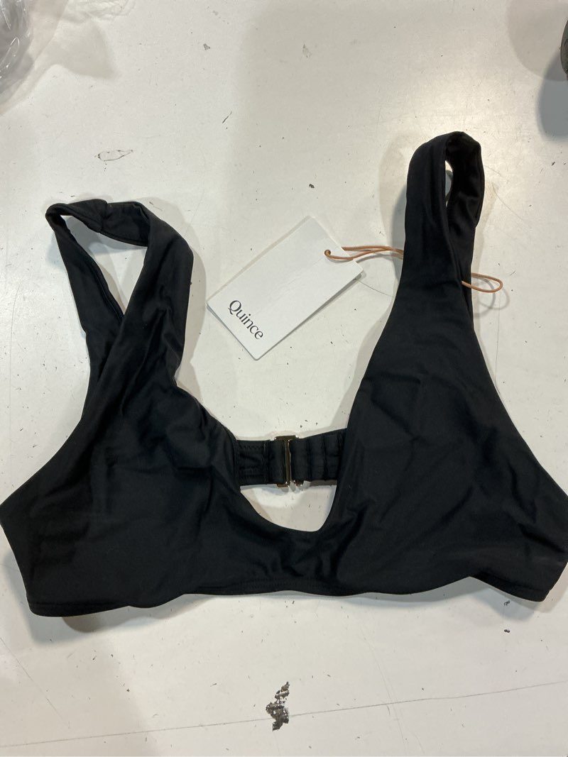 Condition photo showing New/Like New for italian plunge bikini top, s, black