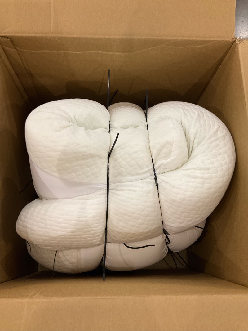 Condition photo showing As Is for FDW | 5 Inch Twin Mattress | Medium Firm | Gel Memory Foam Mattress | White | Bed in a Box, CertiPUR-US Certified | Pressure Relief, Cooling Ventilated Foam | Washable Removable Cover White Twin 5 IN