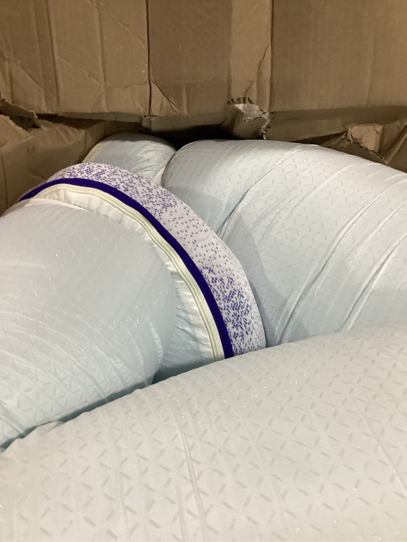Condition photo showing Good Condition for yz home long body pillow for adults - firm body pillow insert with shredded white memory foam, adjustable height, soft support for side sleeping, pregnant women, washable (white, 20x54 inch) white 20x54 inch