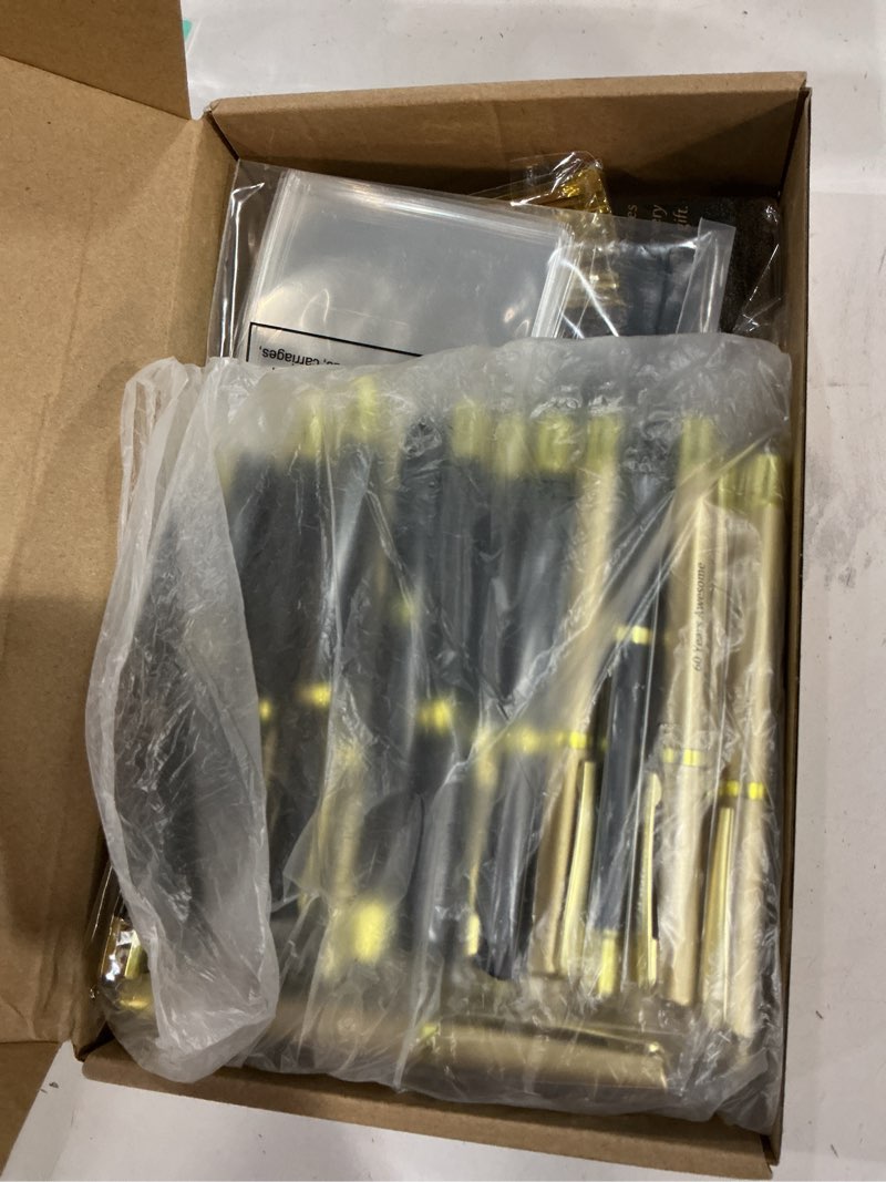 Condition photo showing New/Like New for 50 Set 60th Birthday Party Favor for Guest Anniversary Party Favor with Black and Gold Ballpoint Pens and Thank You Cards for Women Men Birthday Anniversary Appreciation Gifts 50 60th