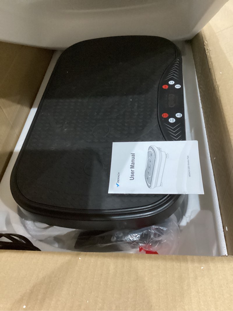 Condition photo showing As Is for MERACH Vibration Plate Exercise Machine, Vibration Plate for Lymphatic Drainage Weight Loss, Vibrating Plate Exercise Machine with Bluetooth and LED Display, Workout Equipment for Women Men Home Black