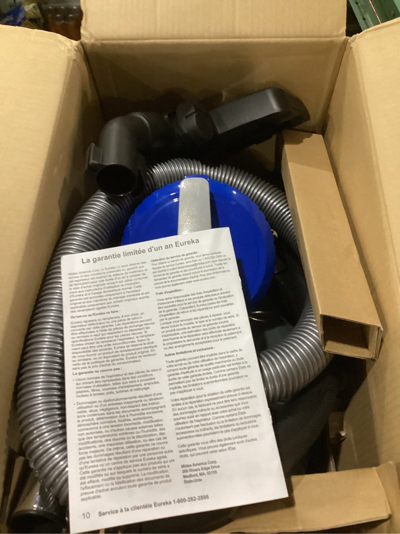 Condition photo showing As Is for Eureka WhirlWind Bagless Canister 2.5L Vacuum Cleaner, Lightweight Vac for Carpets and Hard Floors, NEN110A, Blue