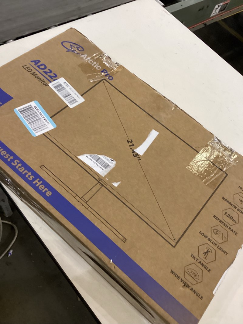 Condition photo showing New/Like New for ArcticPro 22 inch 120Hz Monitor, Full HD (1920 x 1080p) Computer Monitor, 99% sRGB, 4000:1 Contrast, 3-Sided Frameless, Ultra Slim, VESA, LowBlue Mode, Tilt Adjust, HDMI *1, VGA*1 22 inch 22" 120Hz FHD