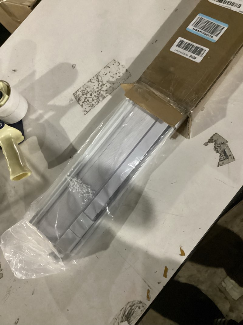 Condition photo showing Good Condition for no tools no drill cordless mini blinds 38" wx 64" h, 1" l-shaped blades, horizontal vinyl blinds for indoor windows, white 38x64in