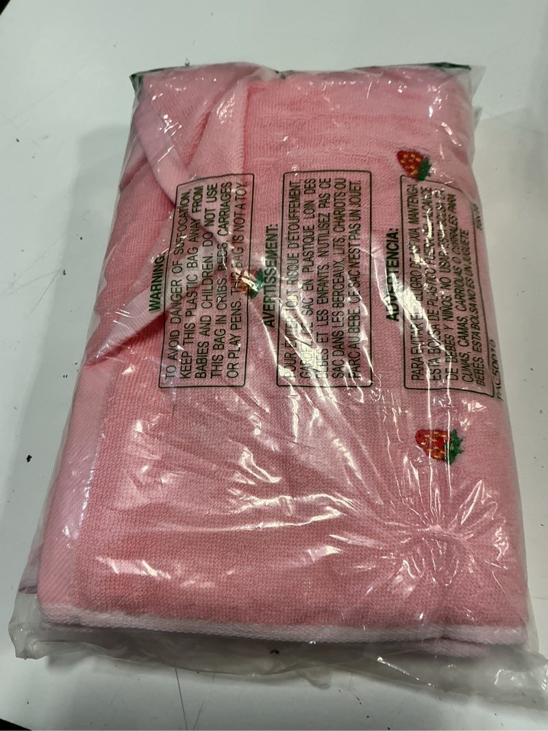 Condition photo showing Good Condition for fysuimu strawberry bathroom towels set of 3 pink red strawberry fruit embroidered cotton bath towel hand towel wash cloth for holiday hand drying shower supplies