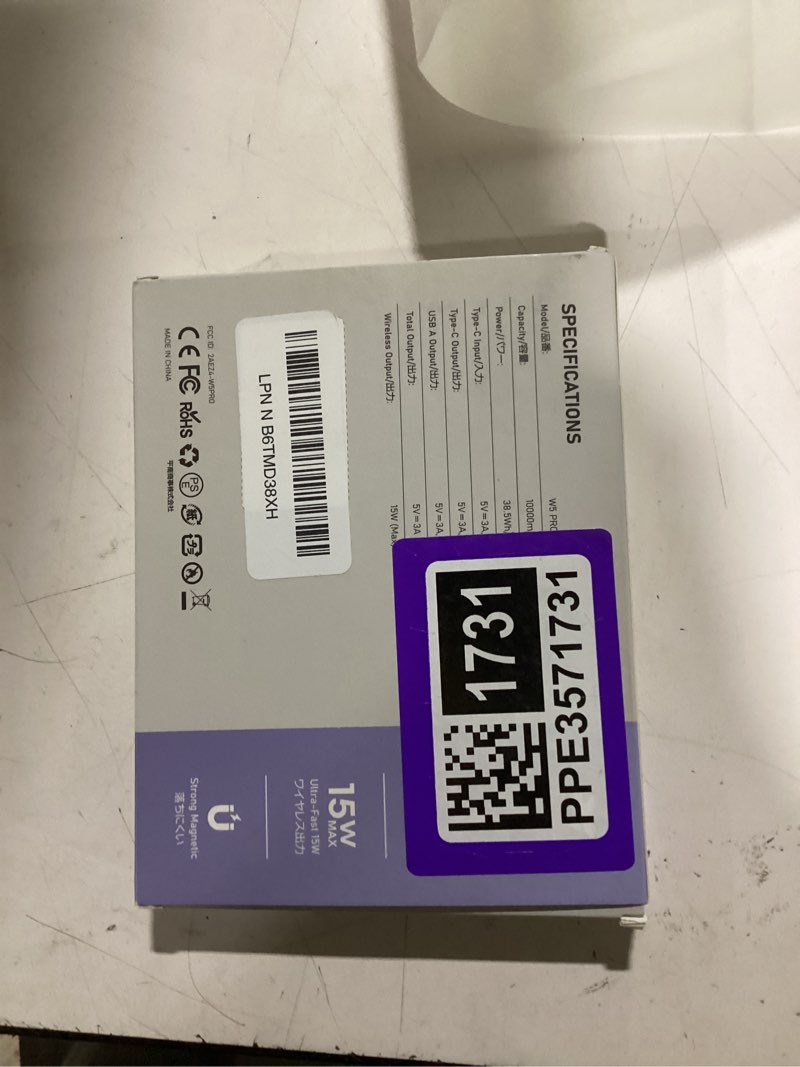 Condition photo showing As Is for 10000mah magnetic phone charger