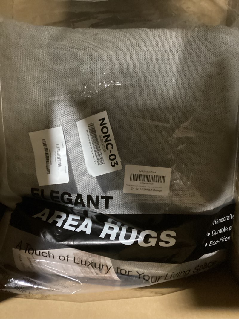 Condition photo showing Good Condition for zesthome 9x12 Area Rugs-Washable Rug for Living Room, Non-Slip Backing Rugs, Stain Resistant Rug for Bedroom, Ultra-Thin Low Pile Rugs, Vintage Large Home Decor Orange/Beige 9' x 12' (Rectangular)