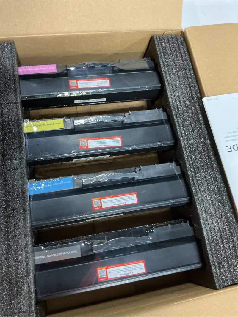 Condition photo showing item condition for 218a toner cartridge with chip compatible replacement for hp 218a w2180a w2181a w2182a w2183a 218a toner works with color pro 3201 3201dw mfp 3301 3301cdw 3301fdw 3301sdw series printer 4 pack multicolor 4
